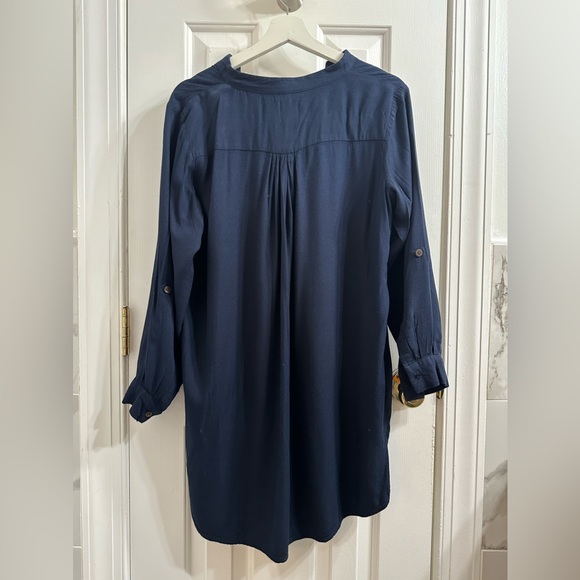 Modest Sheep Women’s Linen Blouse Navy Oversized Loose and Flowy - Picture 4 of 6
